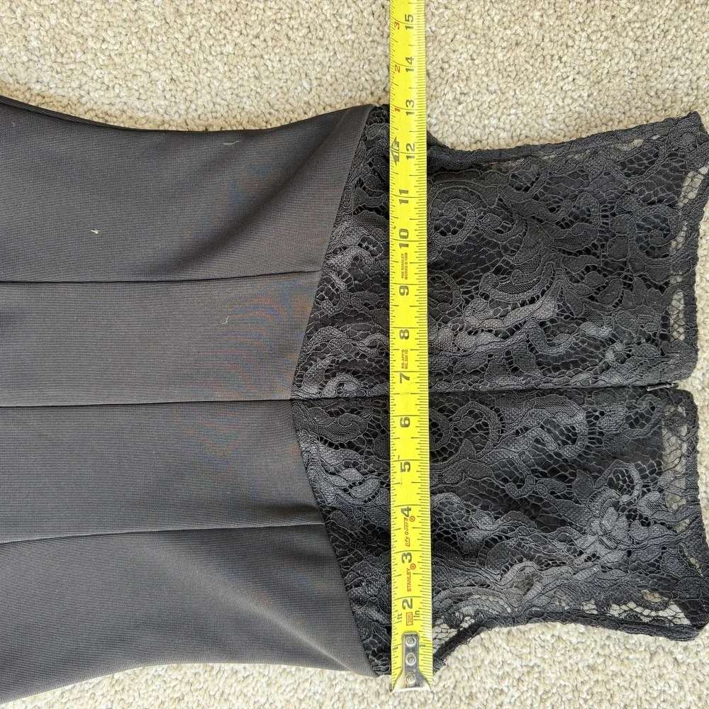 White House Black Market Dress Womens 00 Black Lace Sheath Knee Length
